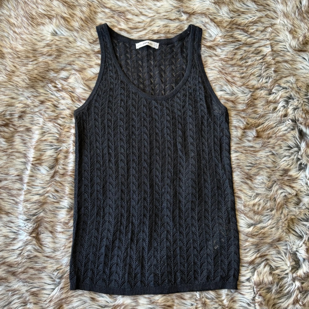 Zara Black Knit Top